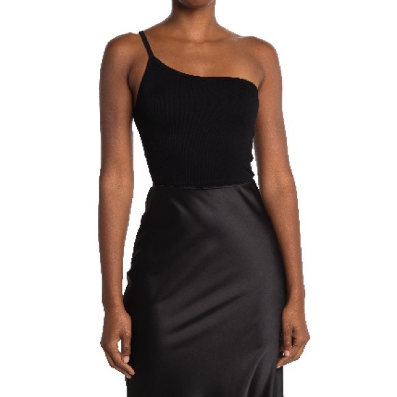 BDG Urban Outfitters BDG One Shoulder Tank Top in Black (M) - Picture 1 of 9
